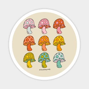 Rainbow Mushrooms Magnet